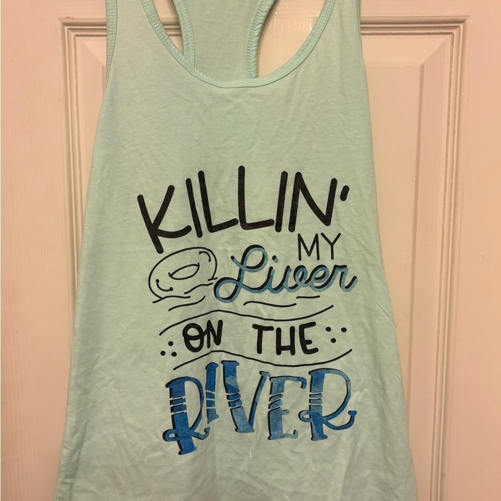 Mint Green Graphic Tank Top